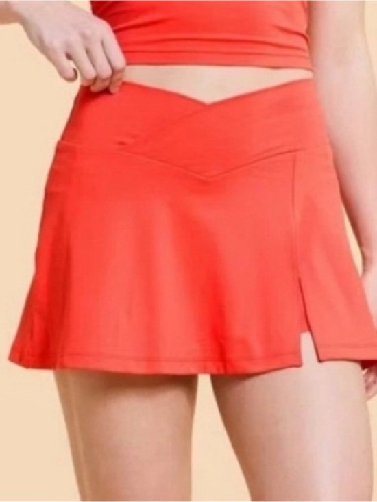 Blogilates Pants - NWT Blogilates Crisscross Slit Skort | Spicy Orange | Size Large